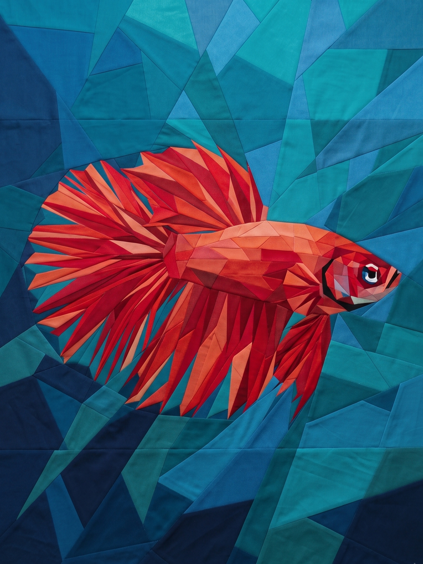 Red Betta, 60"x80" FPP Quilt Pattern
