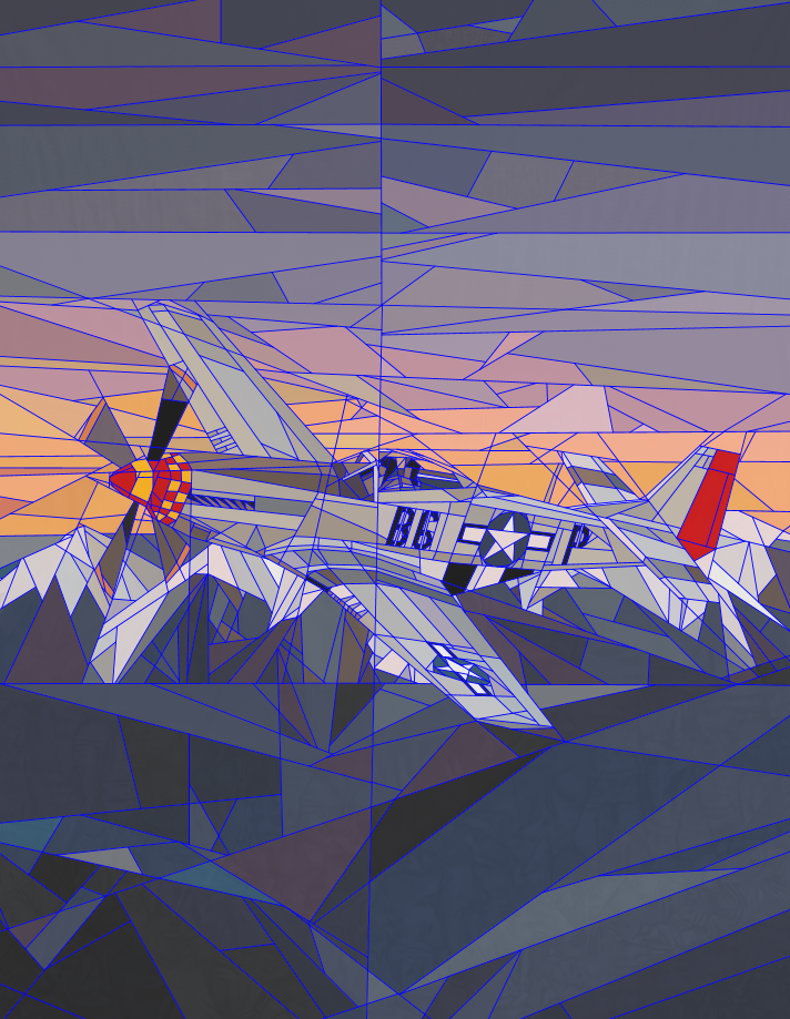 North American Aviation P-51 Mustang, 50"x65" FPP Quilt Pattern