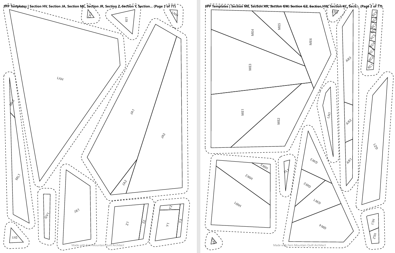 North American Aviation P-51 Mustang, 50"x65" FPP Quilt Pattern