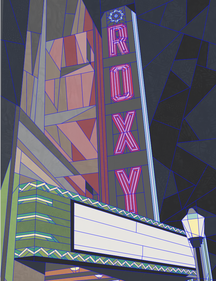 Muskogee's Historic Roxy Theatre, 60" x 80" FPP Quilt Pattern