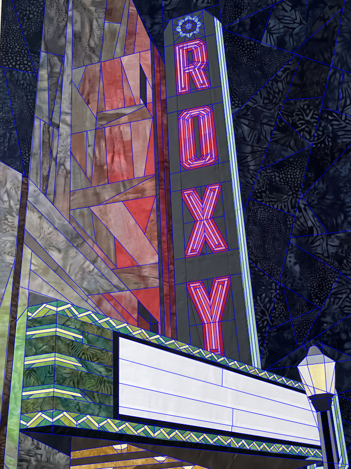Muskogee's Historic Roxy Theatre, 60" x 80" FPP Quilt Pattern