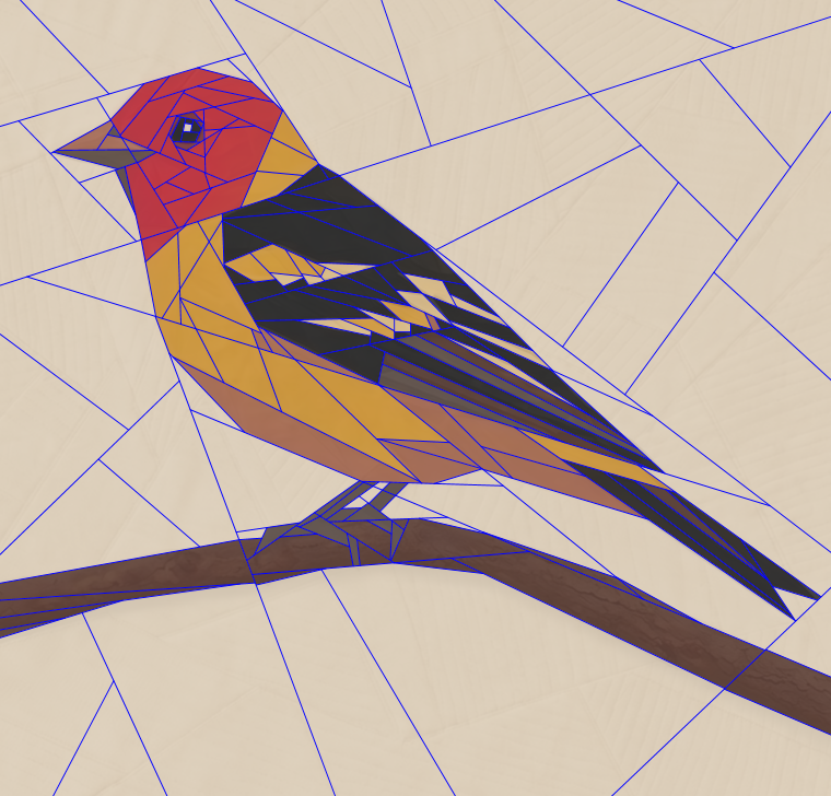 Western Tanager, 14" FPP Quilt Block