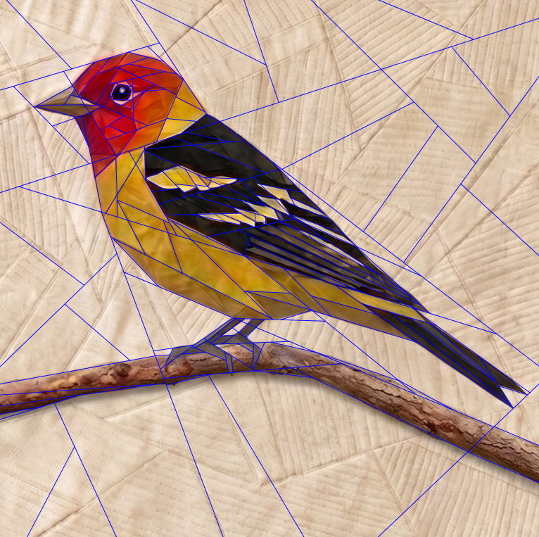 Western Tanager, 14" FPP Quilt Block