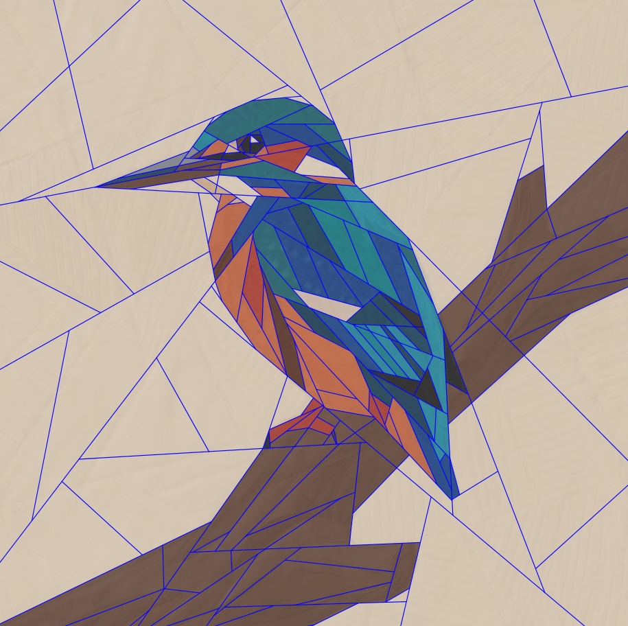Kingfisher, 14" FPP Quilt Block