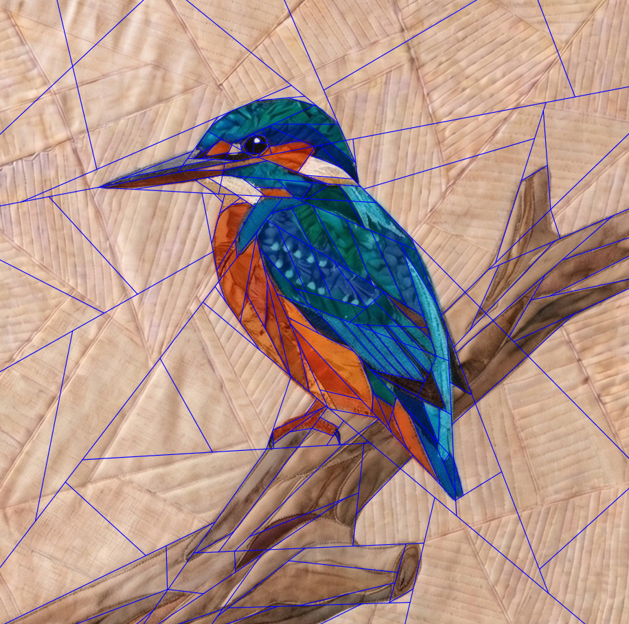 Kingfisher, 14" FPP Quilt Block