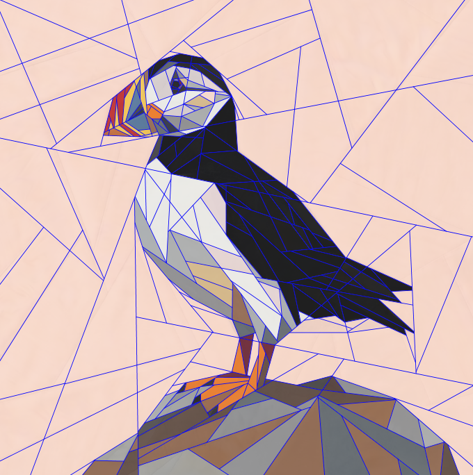 Puffin, 14" FPP Quilt Block