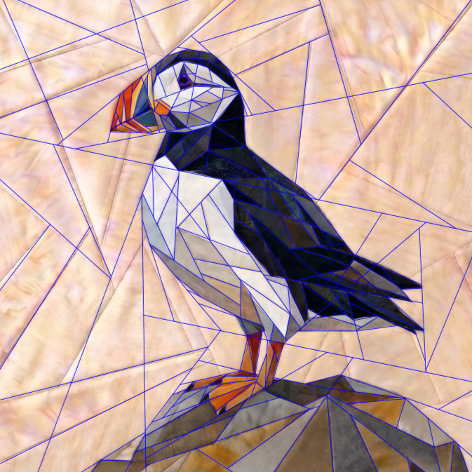 Puffin, 14" FPP Quilt Block