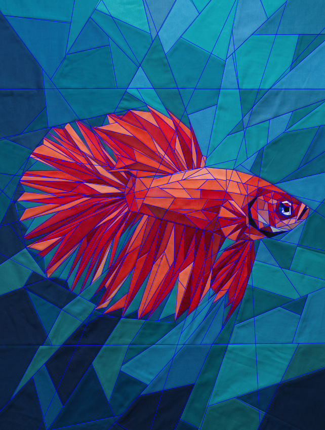 Red Betta, 60"x80" FPP Quilt Pattern