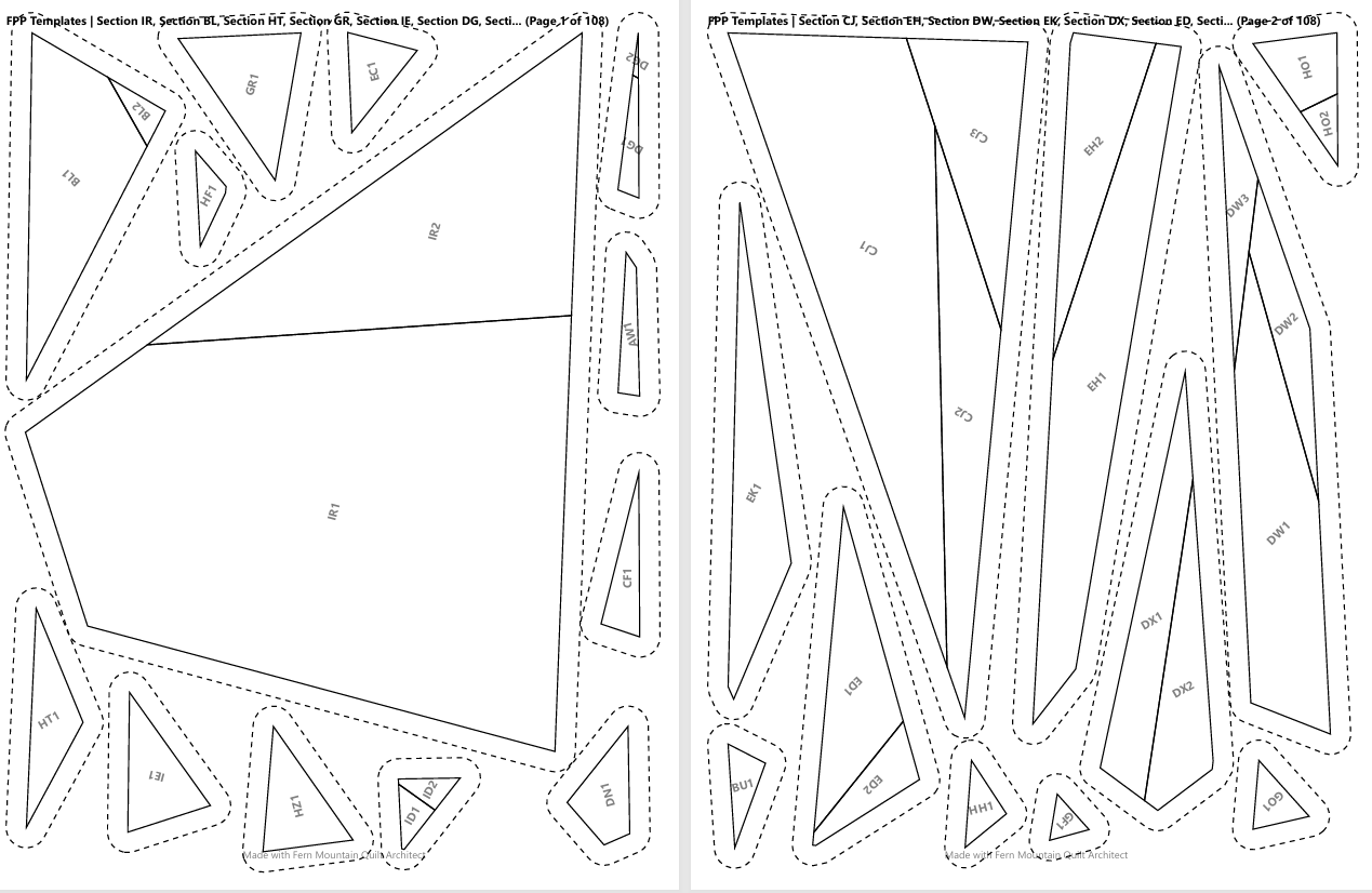 Red Betta, 60"x80" FPP Quilt Pattern