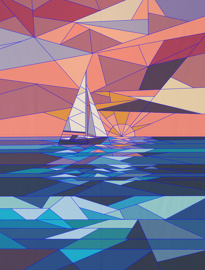 Sailboat Sunset, 60"x80"FPP Quilt Pattern