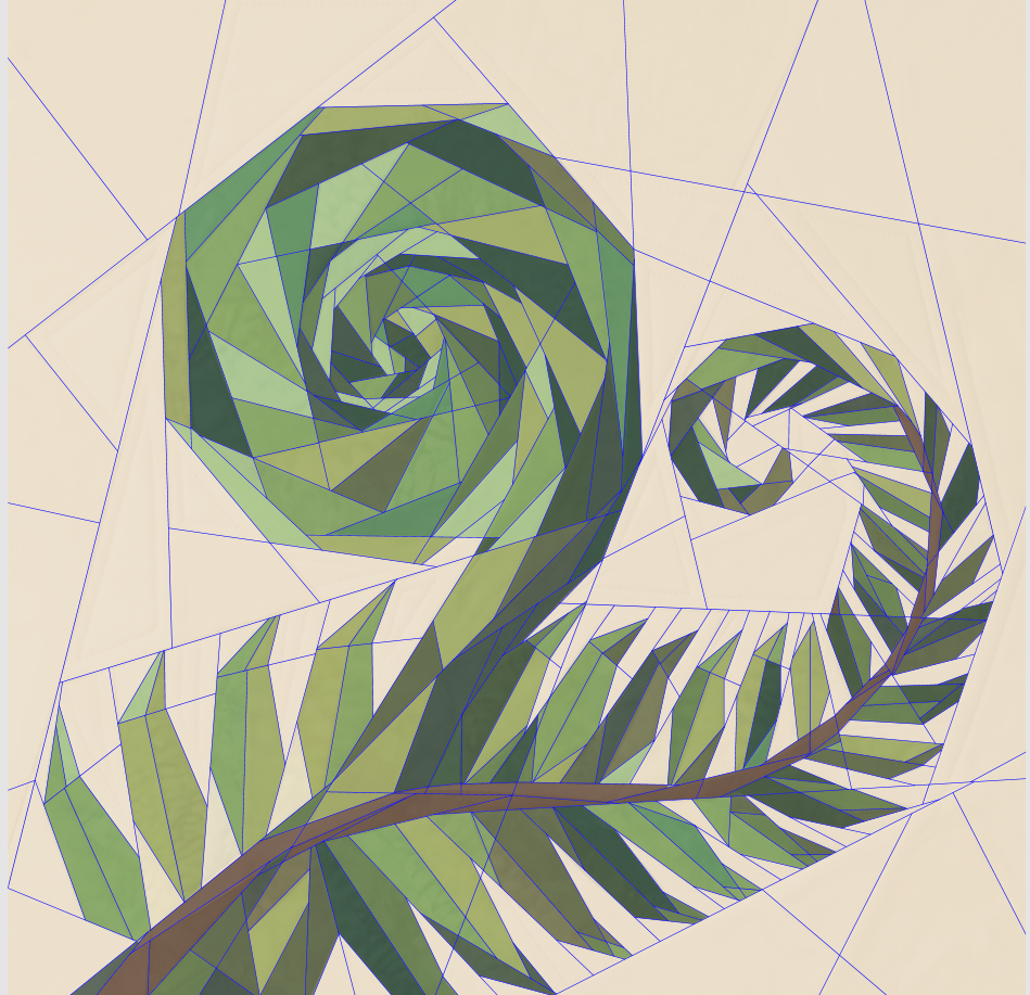 Fern Frond, 70"x70" FPP Quilt Pattern