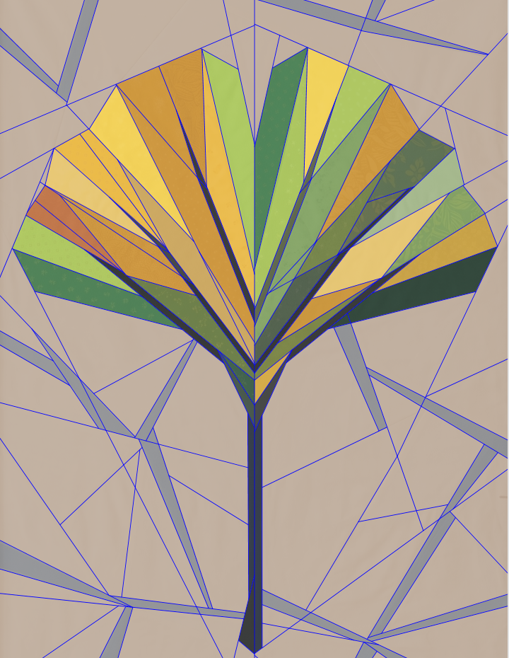 Ginkgo Leaf, 60"x80" FPP Quilt Pattern