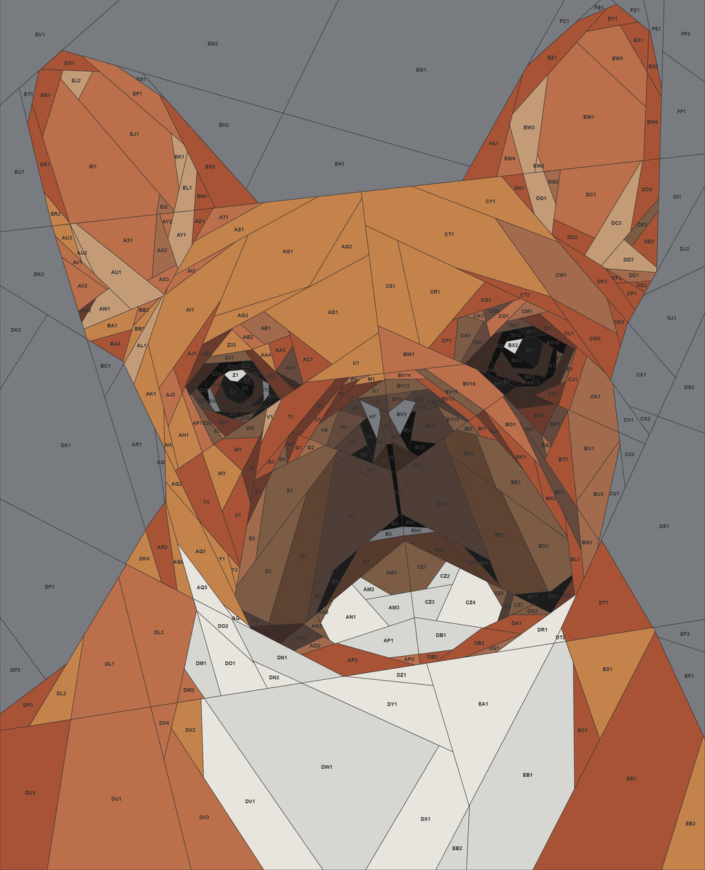 Bennie the Frenchie 60"x75" FPP Quilt Pattern