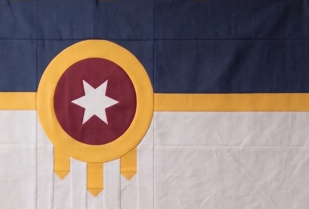 The Ultimate T-Town Tribute: 54"x36" Tulsa Flag FPP Quilt Pattern (Golden Driller Approved)