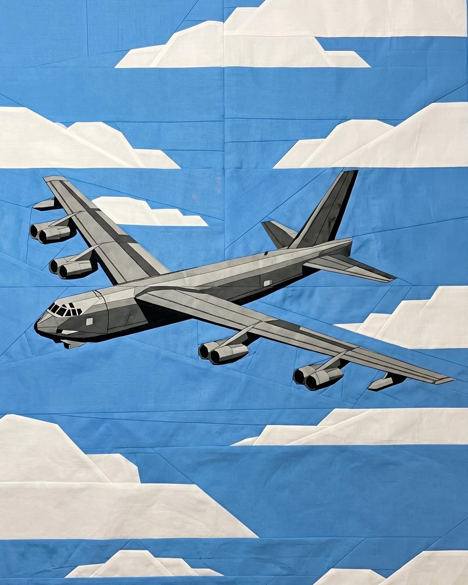 B-52 Bomber Foundation Paper Piecing (FPP) Quilt Pattern 72"x90"