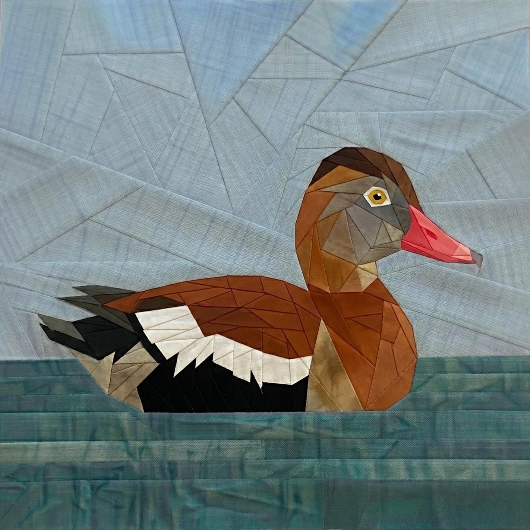 Black Bellied Whistling Duck 14" FPP Quilt Block Pattern