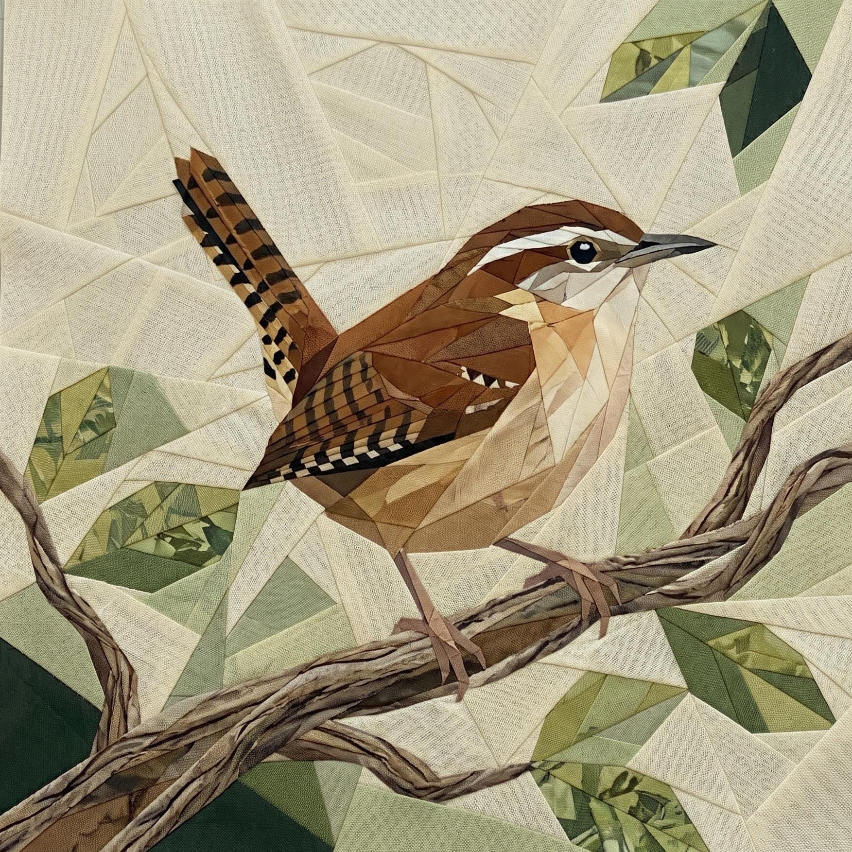 Carolina Wren 14" FPP Quilt Block Pattern