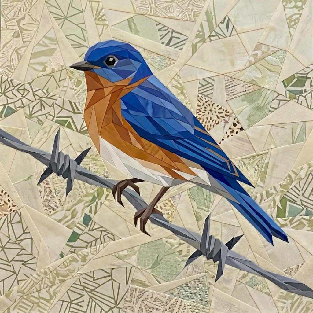 Eastern Bluebird 14" FPP Quilt Block Pattern