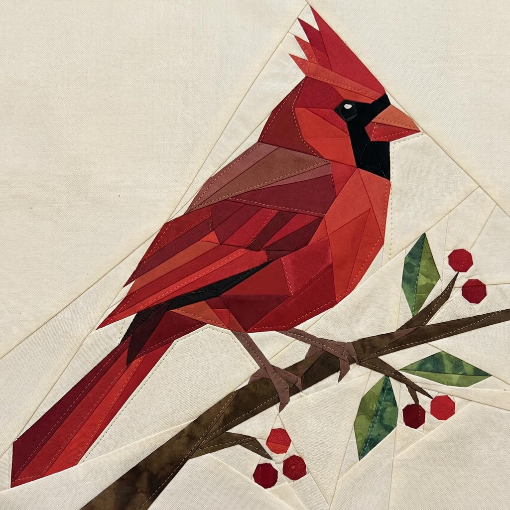 Cardinal 14" FPP Quilt Block Pattern