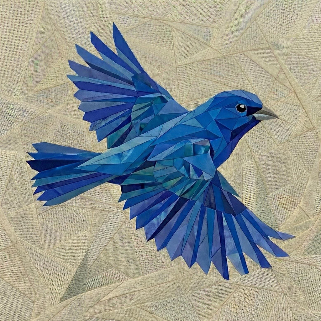 Indigo Bunting 14" FPP Quilt Block Pattern
