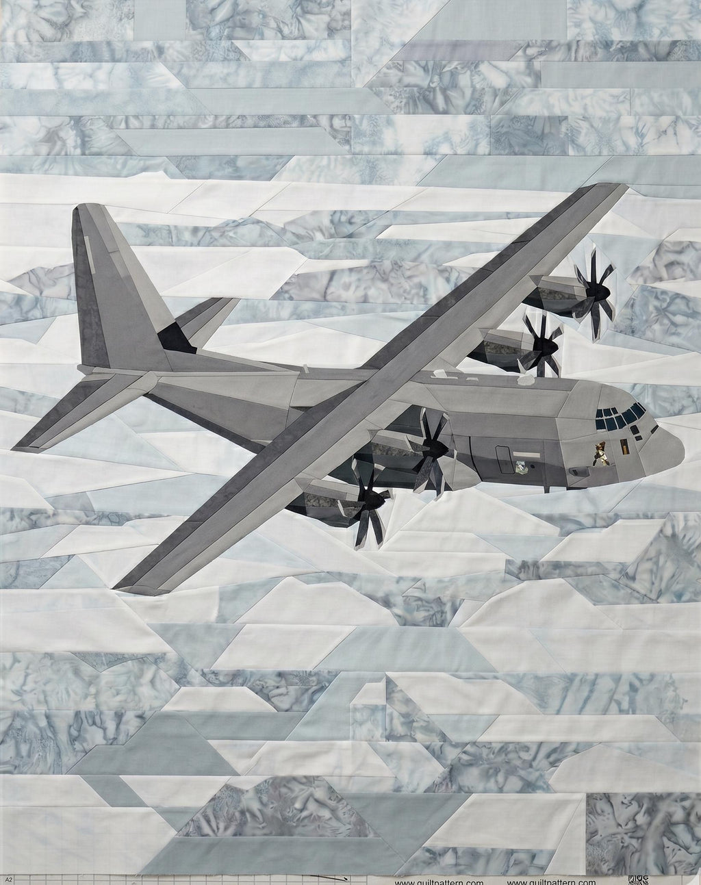 Lockheed C-130 Hercules 72" x 90" FPP Quilt Pattern