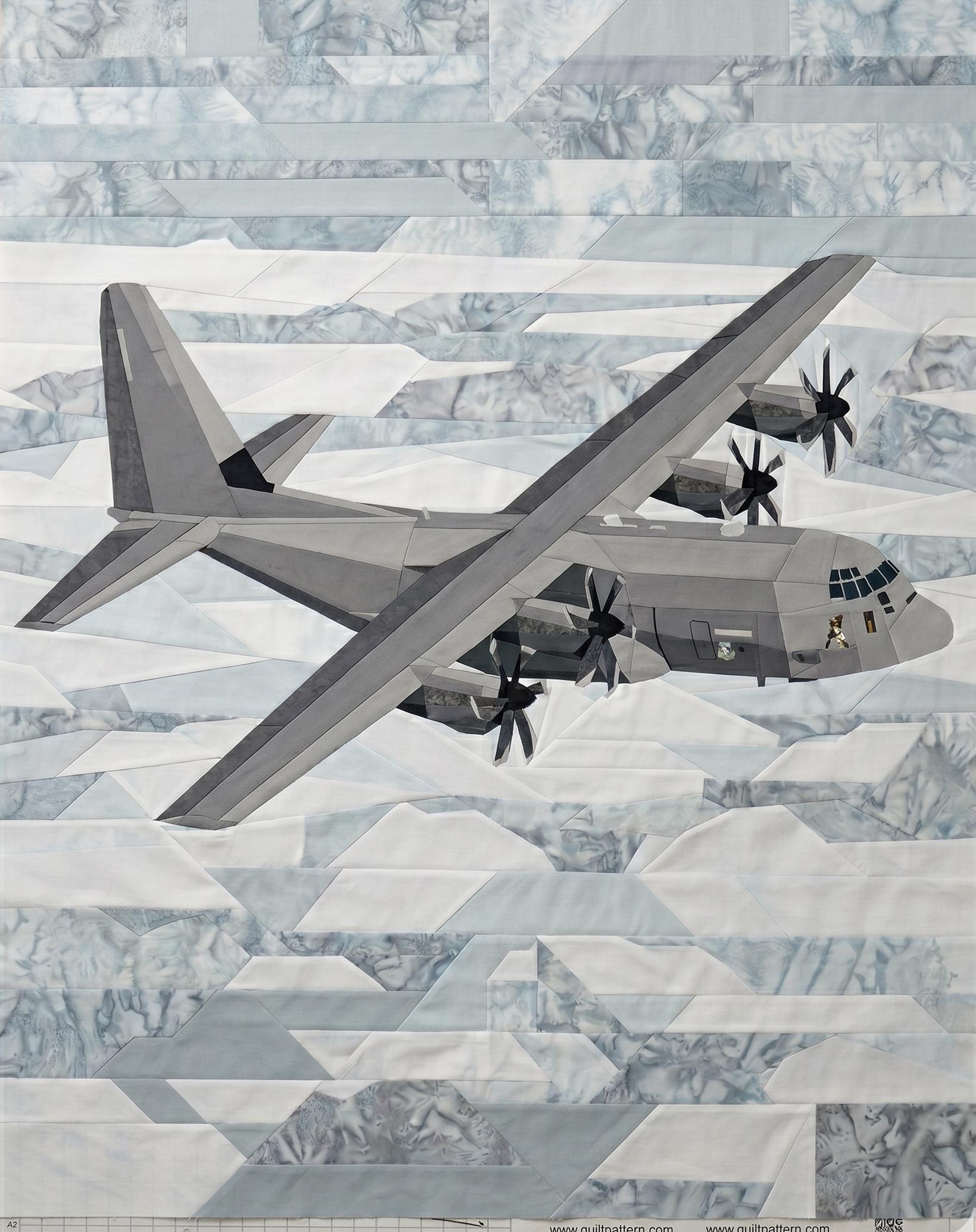 Lockheed C-130 Hercules 72" x 90" FPP Quilt Pattern