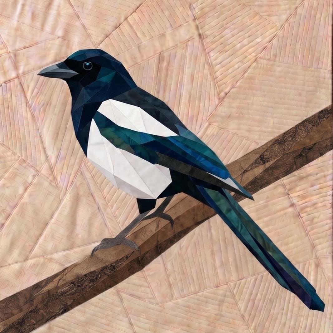 Magpie 14" FPP Quilt Block Pattern
