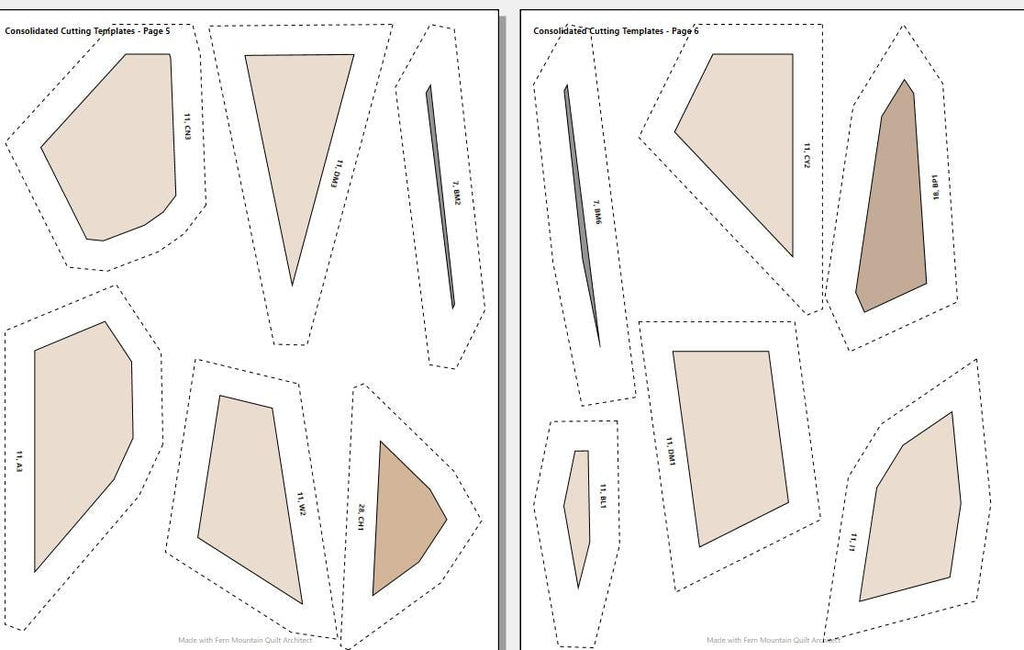 Cedar Waxwing 14" FPP Quilt Block Pattern
