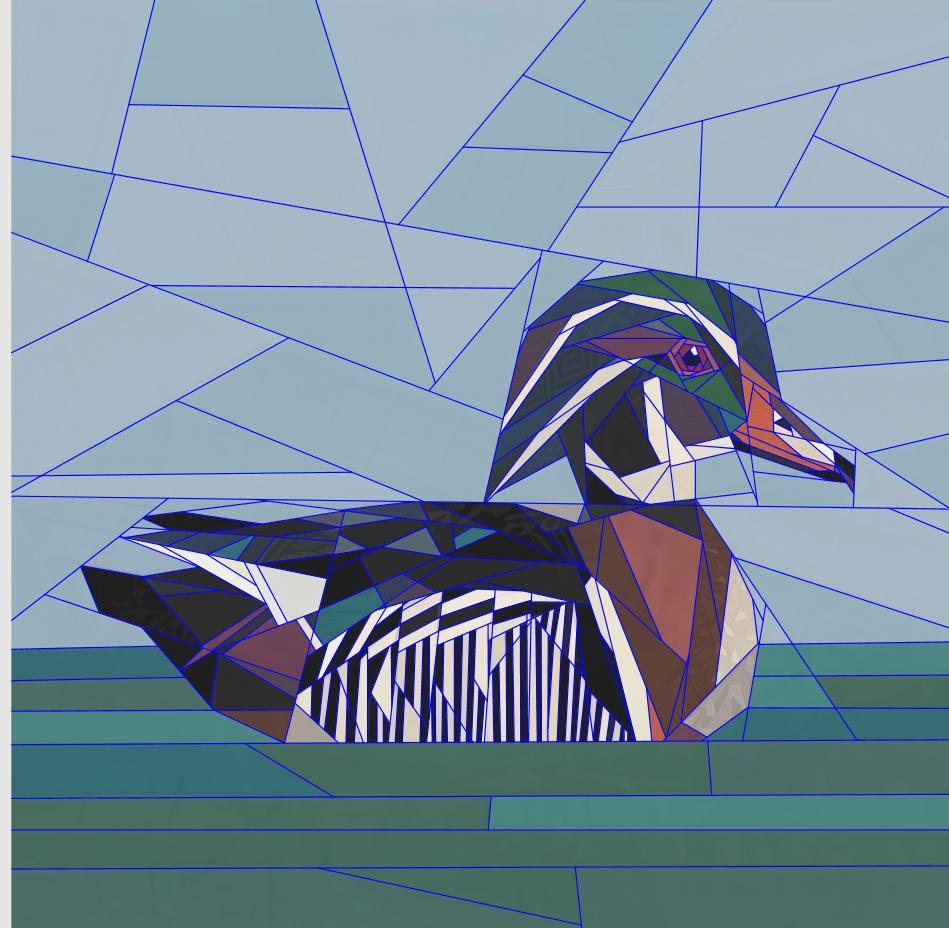 Wood Duck 14" FPP Quilt Block Pattern