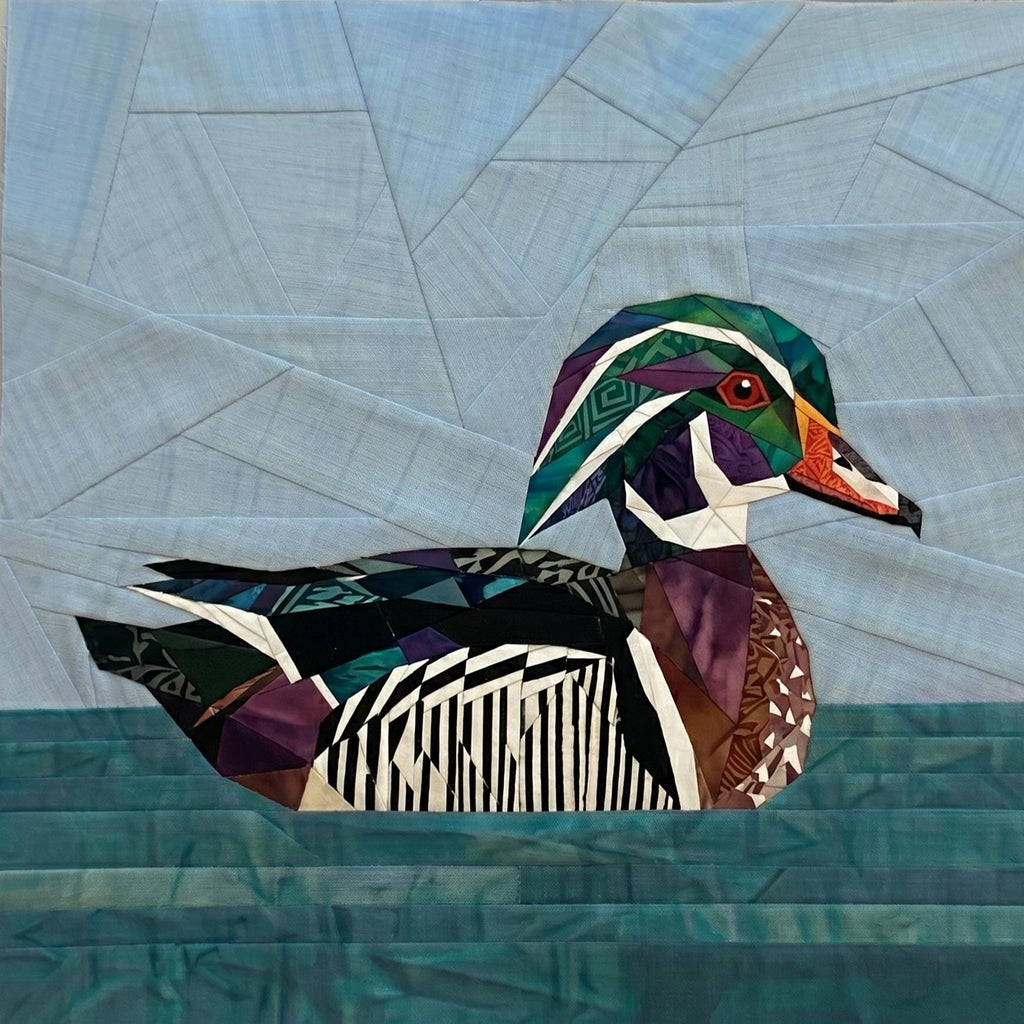 Wood Duck 14" FPP Quilt Block Pattern