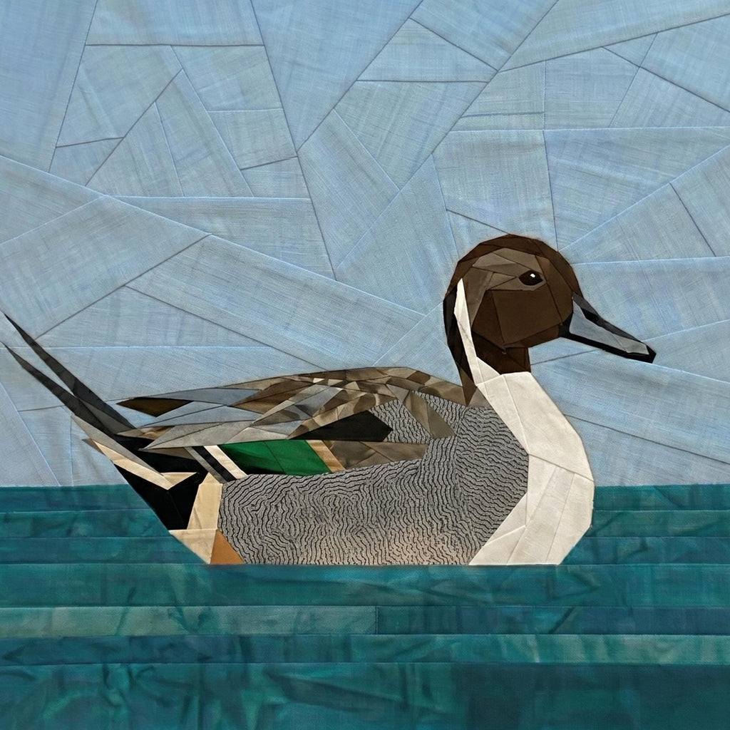 Pintail Duck 14" FPP Quilt Block Pattern