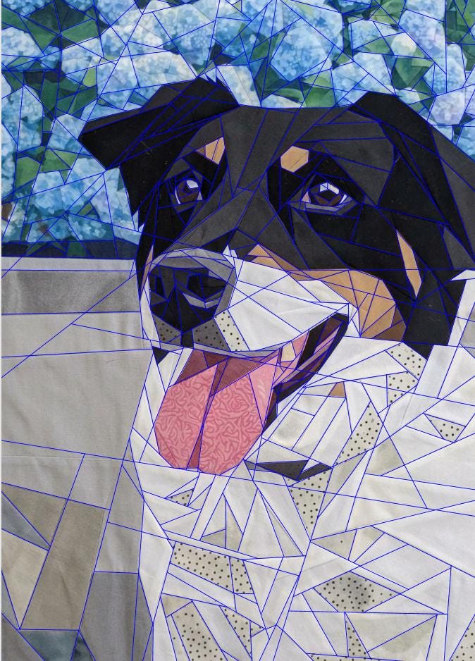 Sophie the Dog, 50" x 70" FPP Quilt Pattern