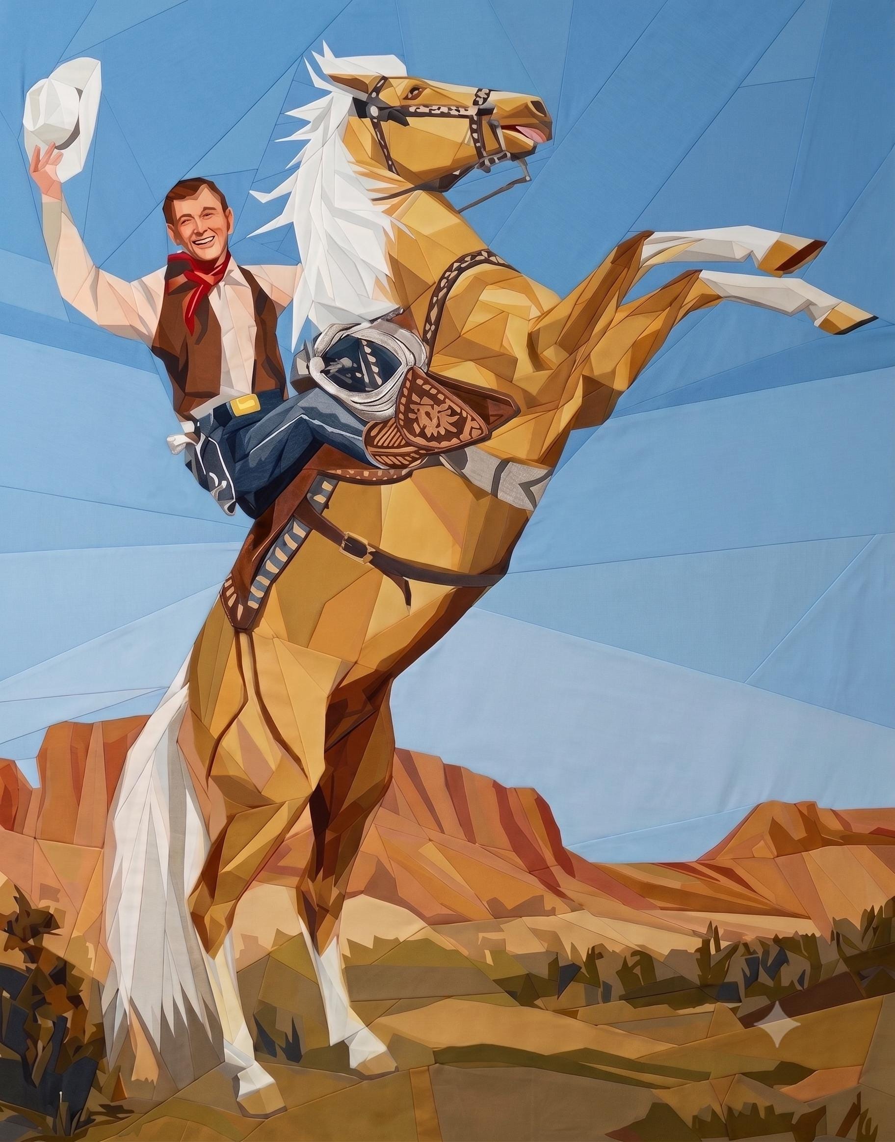 Roy Rogers and Trigger, 72" x 91" FPP Quilt Pattern
