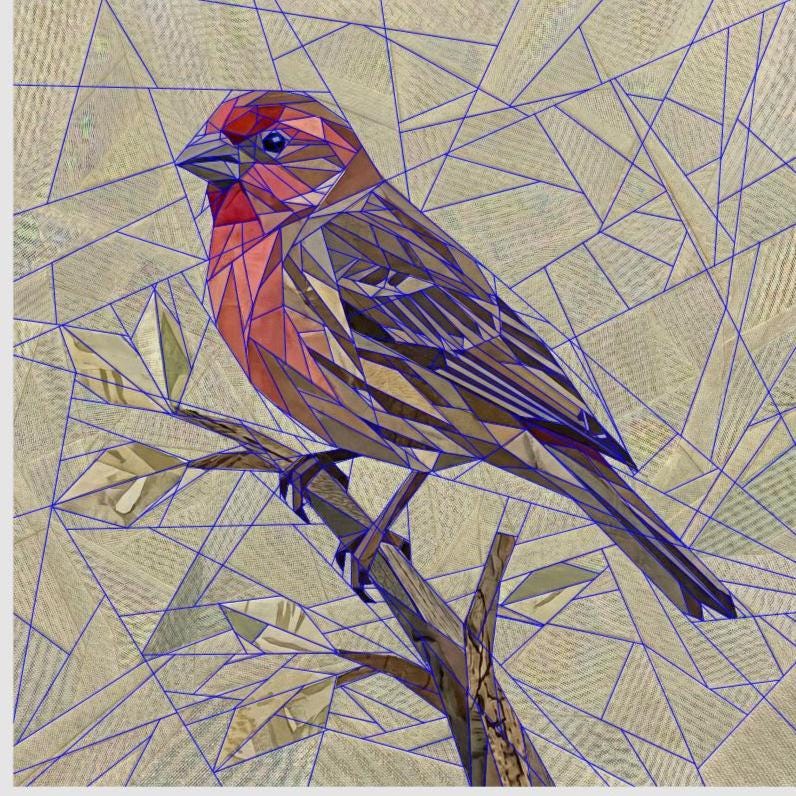 House Finch 14" FPP Quilt Block Pattern