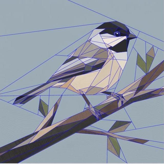 Carolina Chickadee, 14" FPP Quilt Pattern
