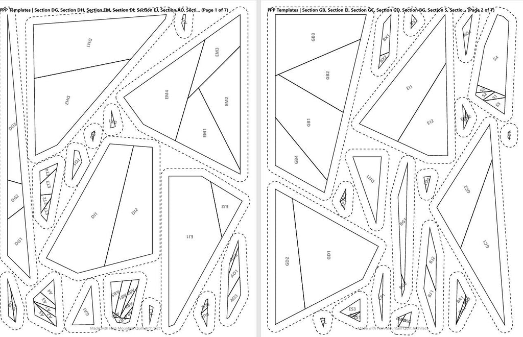 Eastern Bluebird 14" FPP Quilt Block Pattern