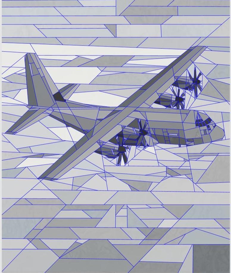 Lockheed C-130 Hercules 72" x 90" FPP Quilt Pattern