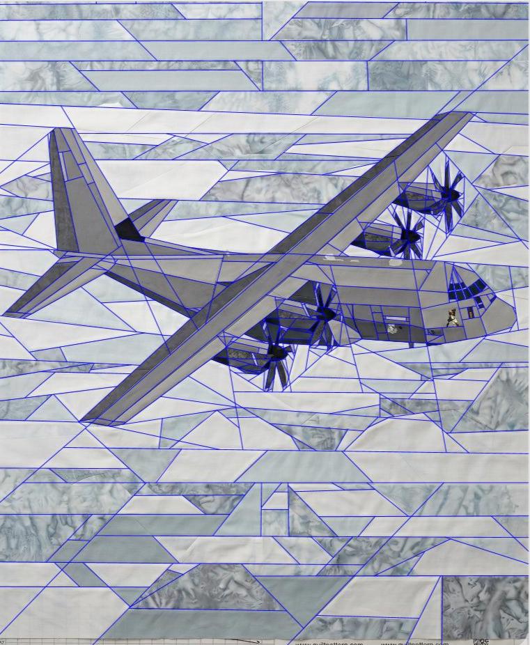 Lockheed C-130 Hercules 72" x 90" FPP Quilt Pattern