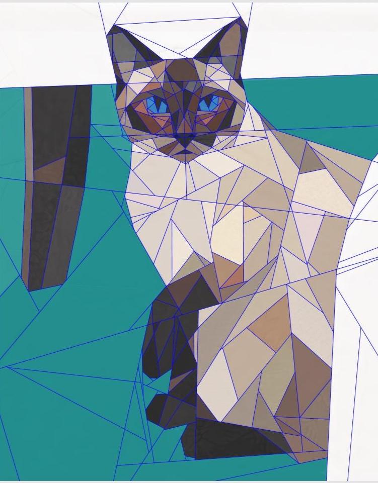 Who, Me? Siamese Cat 72"x90" FPP Quilt Pattern