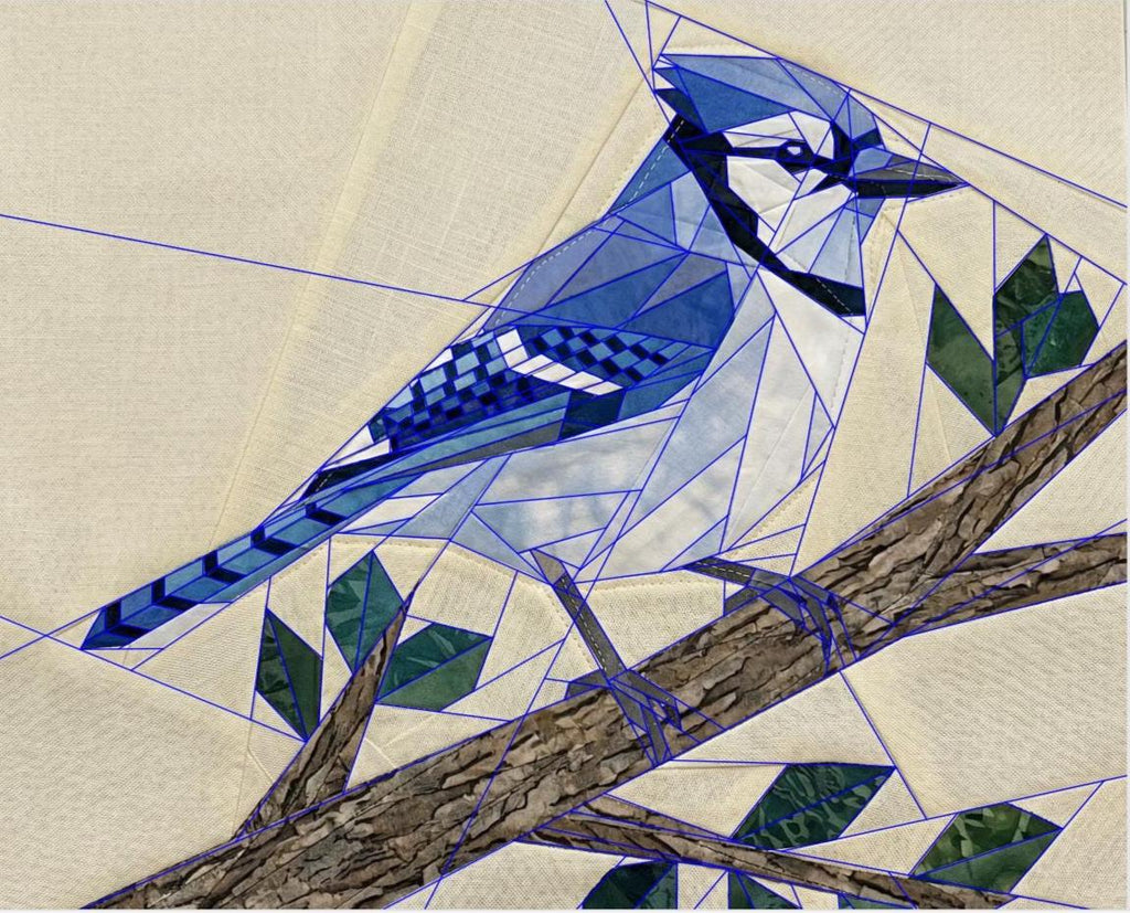 Blue Jay 14" FPP Quilt Block Pattern