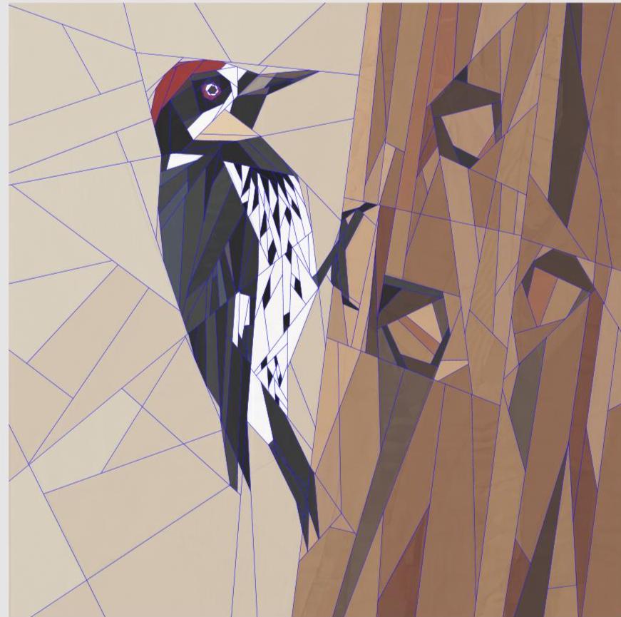 Acorn Woodpecker 14" FPP Quilt Block Pattern