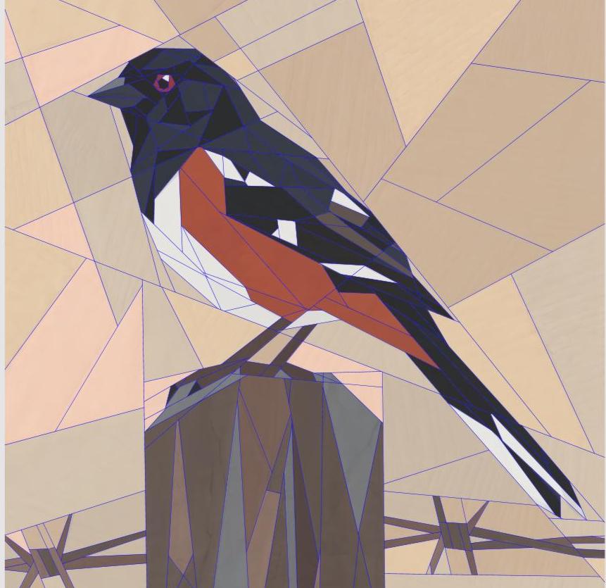 Eastern Towhee 14" FPP Quilt Block Pattern