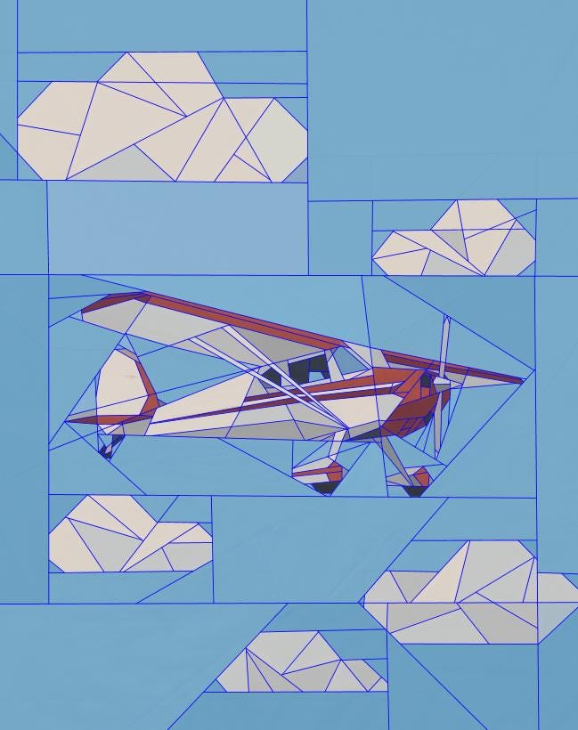 Cessna FPP Quilt Pattern 72" x 90"
