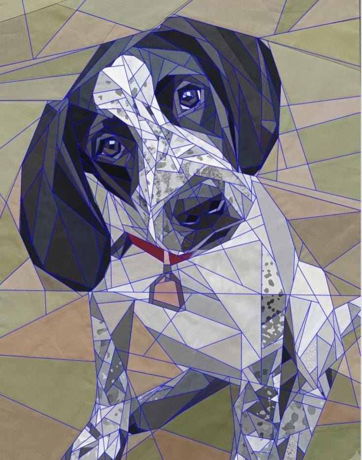 Maggie the Curious Pup FPP Quit Pattern 65"x83"
