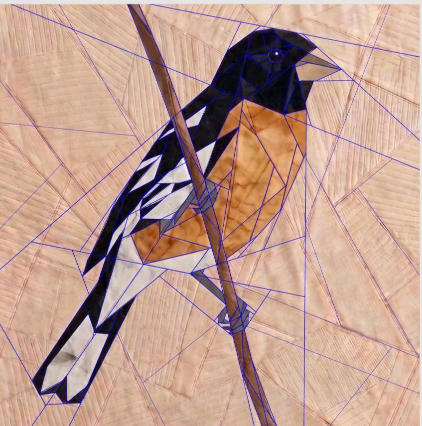 Black Headed Grosbeak 14" FPP Quilt Block Pattern