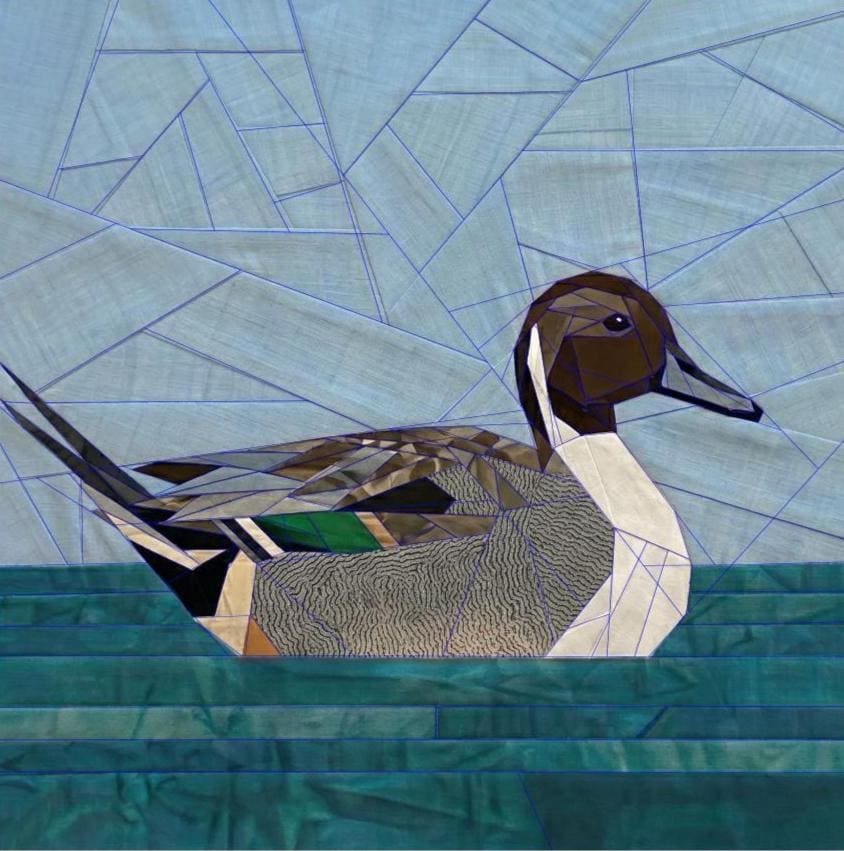 Pintail Duck 14" FPP Quilt Block Pattern