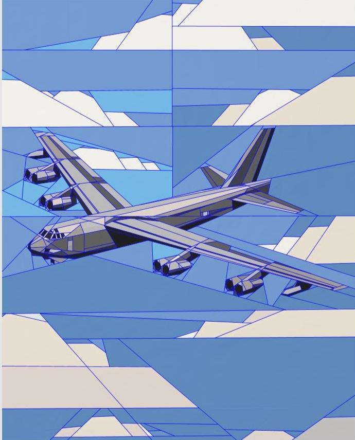 B-52 Bomber Foundation Paper Piecing (FPP) Quilt Pattern 72"x90"