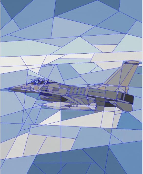 F-16 Fighting Falcon FPP 72" x 90" quilt pattern
