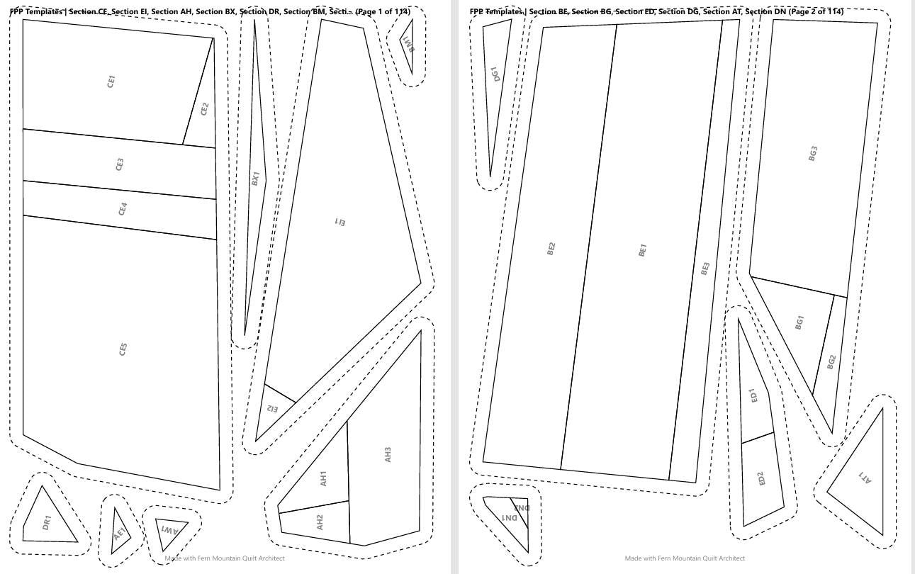 F-16 Fighting Falcon FPP 72" x 90" quilt pattern