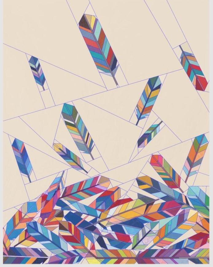 Falling Feathers 74"x92" FPP Quilt Pattern